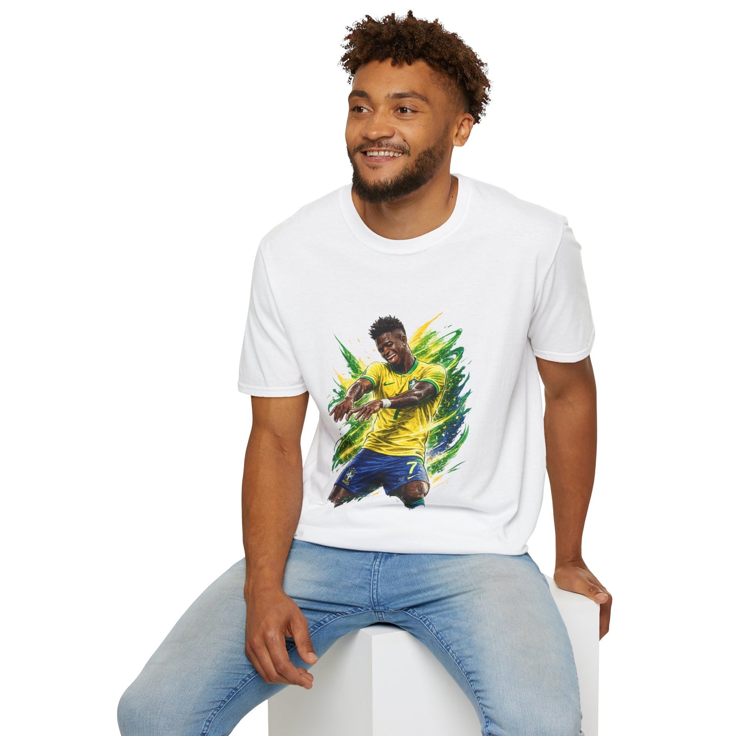 Brazil  Soccer Celebration T-Shirt — Brazilian Football Player Artwork