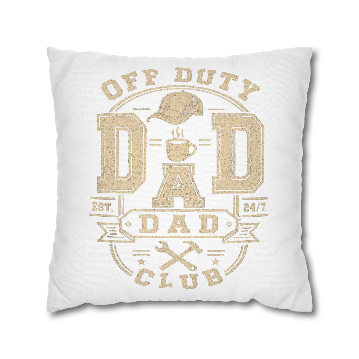 Off Duty Dad Club Throw Pillowcase — 'Off Duty DAD' Decorative Cushion Cover for Father’s Day Milo Bailey Dog Dad Mom