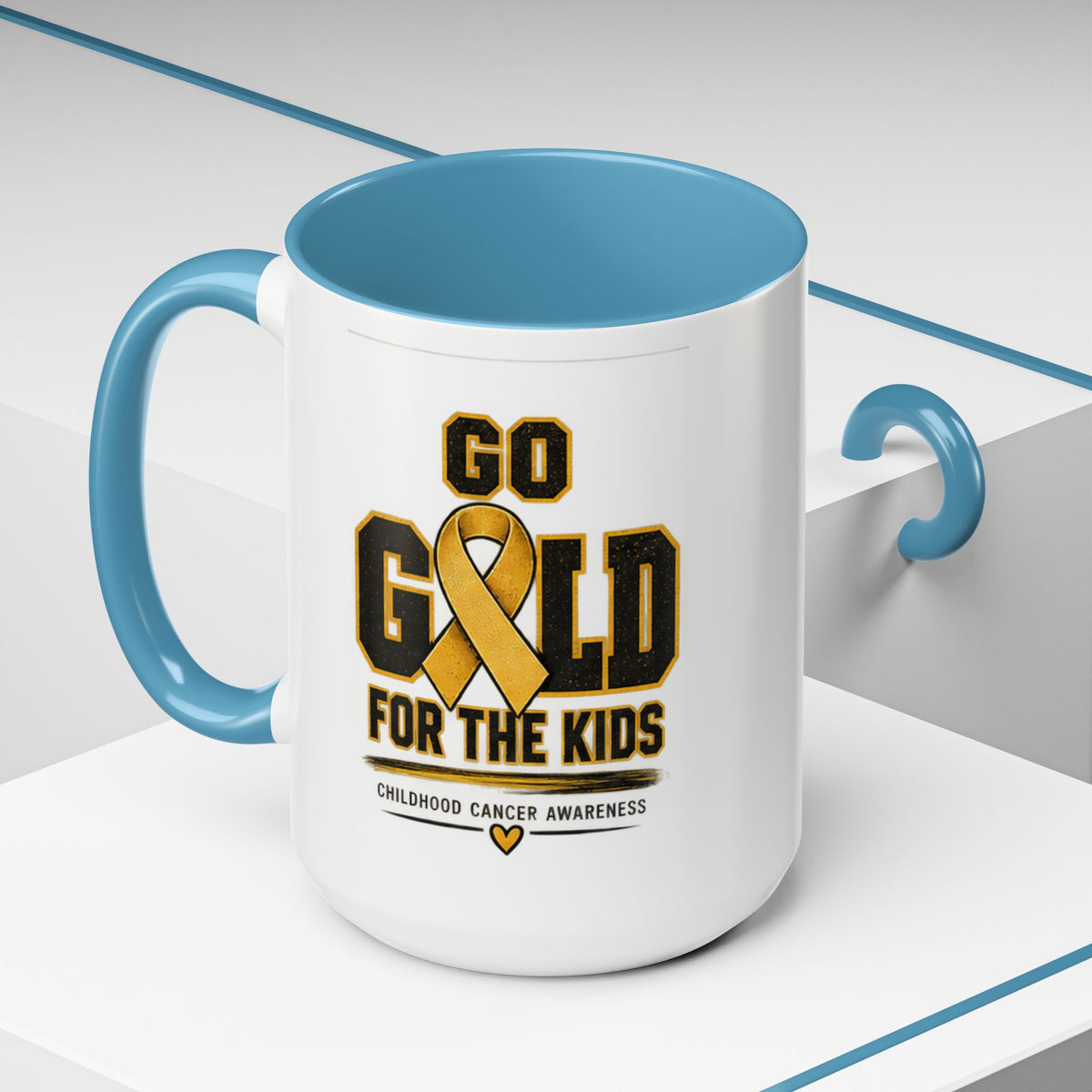 Go Gold For The Kids Accent Coffee Mug — Childhood Cancer Awareness 11/15oz