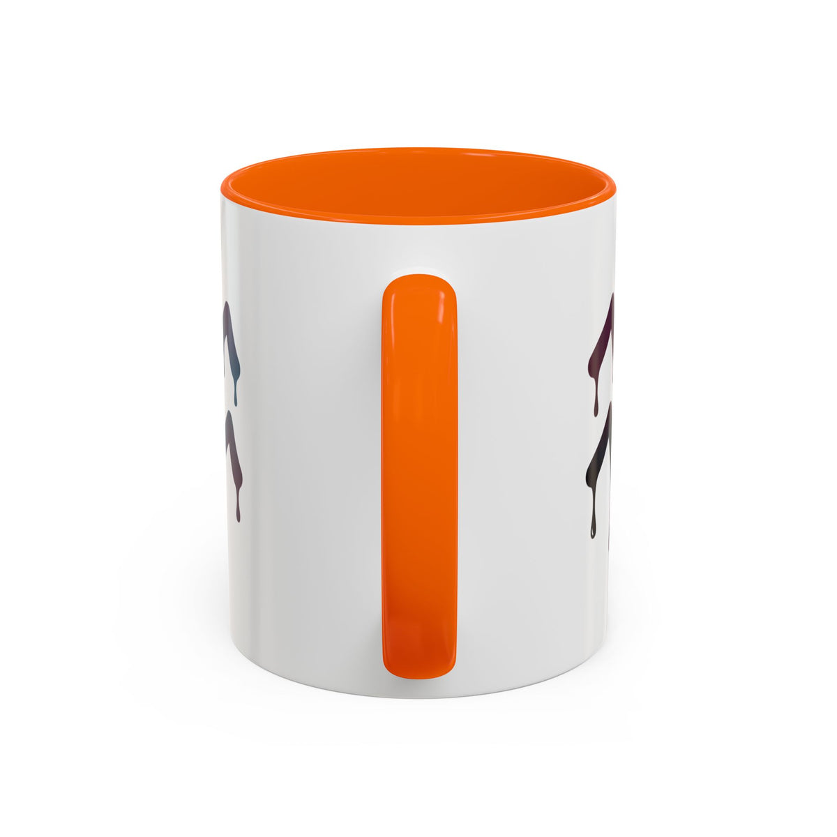 Aquarius Zodiac Dripping Rainbow Chevron Accent Coffee Mug —  Color-Accent Ceramic Mug