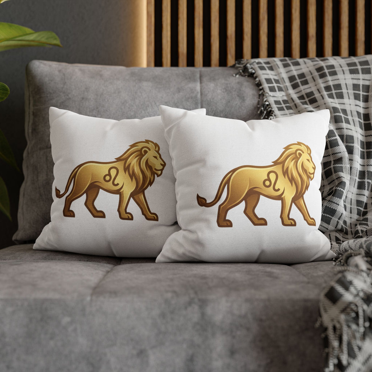 Leo Zodiac Lion Pillowcase — Astrology Decorative Throw Pillow Cover