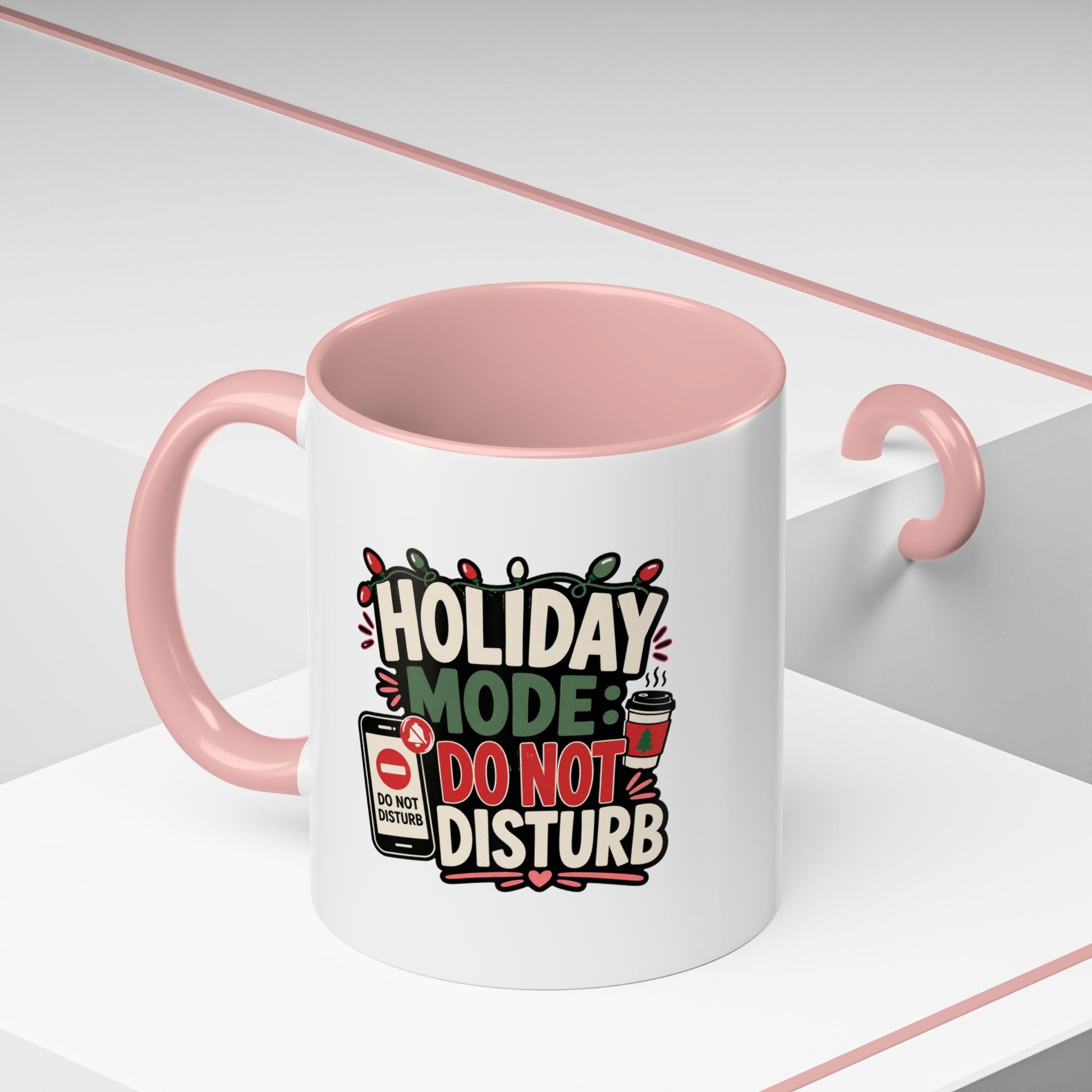 Modern Day Christmas Holiday Mode Coffee Mug — "Do Not Disturb" Accent Christmas Mug