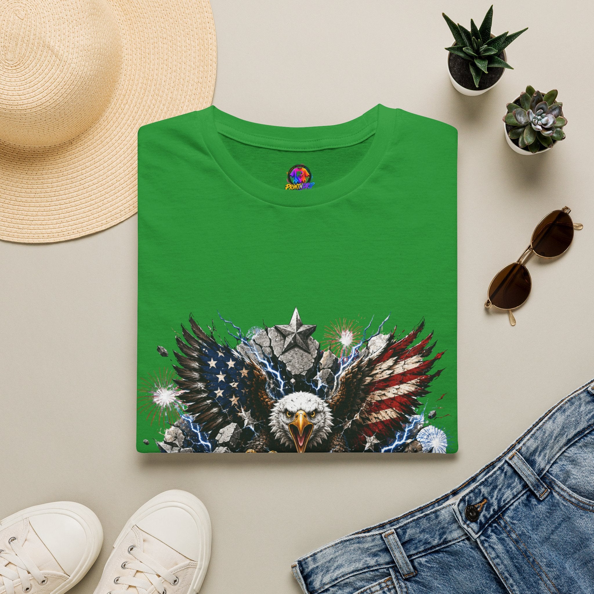 Patriotic Eagle T-Shirt — "The Republic Still Roars" | American Flag Graphic