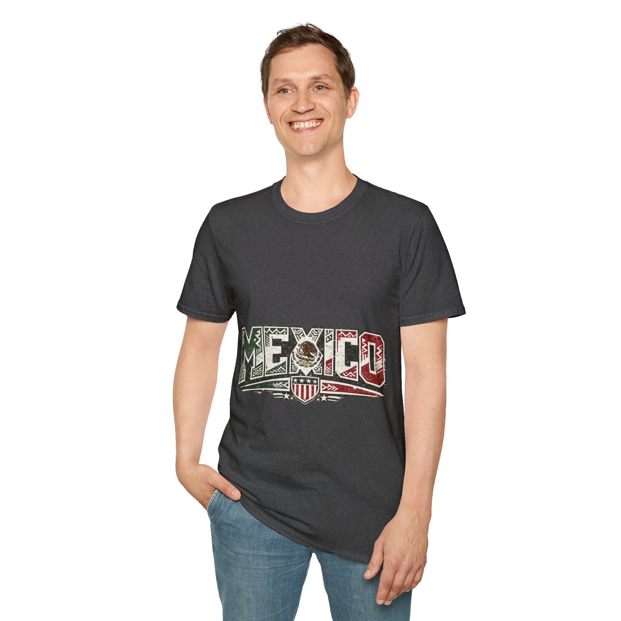 Mexico Pride Graphic T-Shirt — Retro Mexican Flag Design