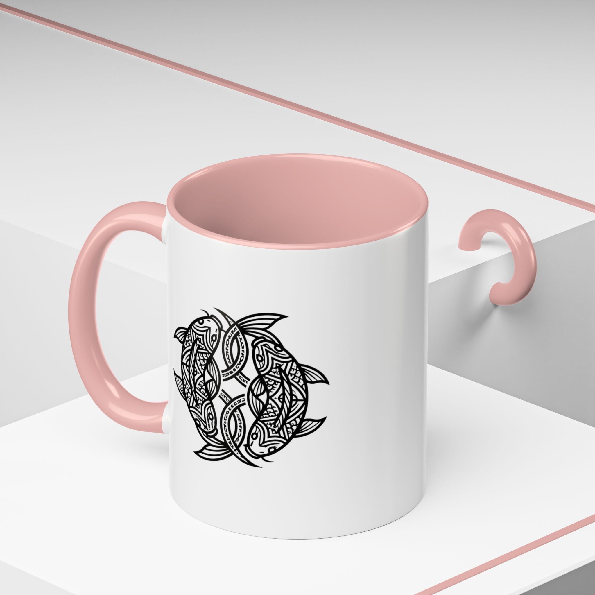 Celtic Knot Dolphin Coffee Mug — Black Accent Ceramic Mug