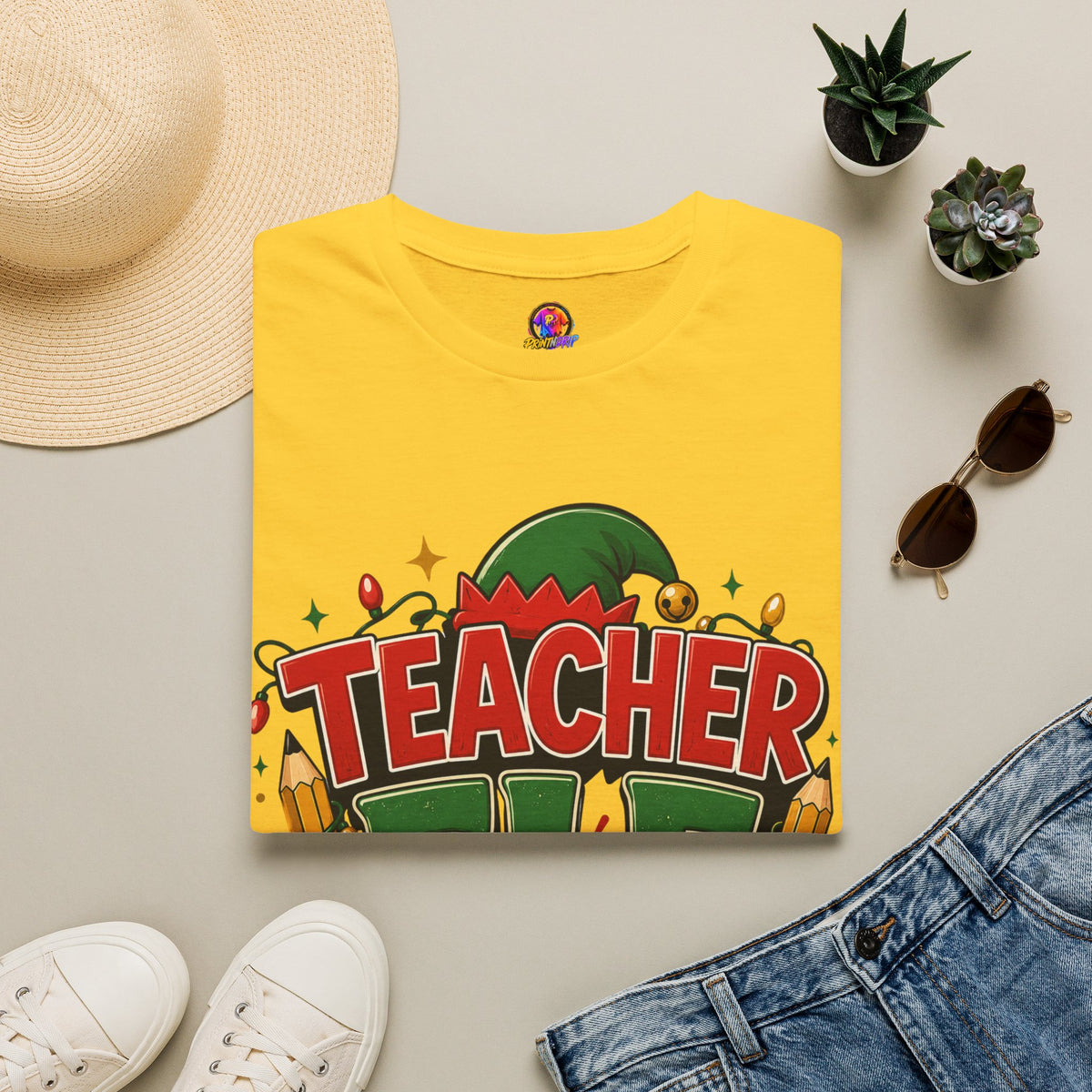 Teacher Elf Mode T-Shirt — Funny Christmas Teacher Holiday Tee