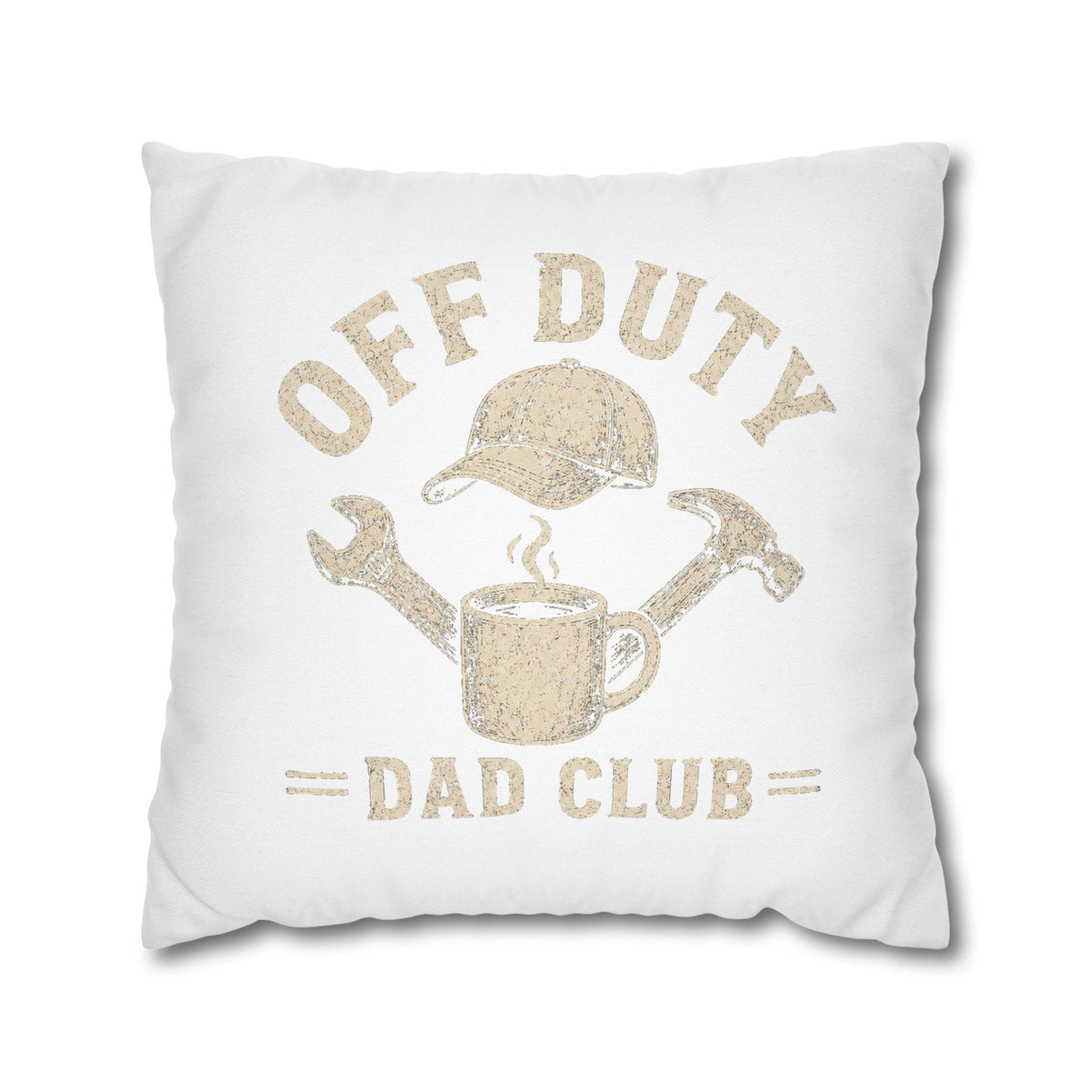Off Duty Dad Club Pillowcase — ‘Off Duty’ Coffee & Tools Decorative Throw Pillowcase Milo Bailey Dog Dad Mom