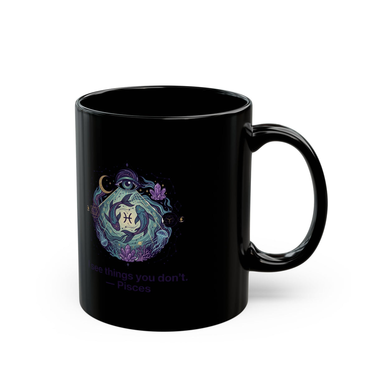 Pisces Zodiac Black Zodiac Pisces Mug — Celestial Pisces Constellation Coffee Cup with Inspirational Quote