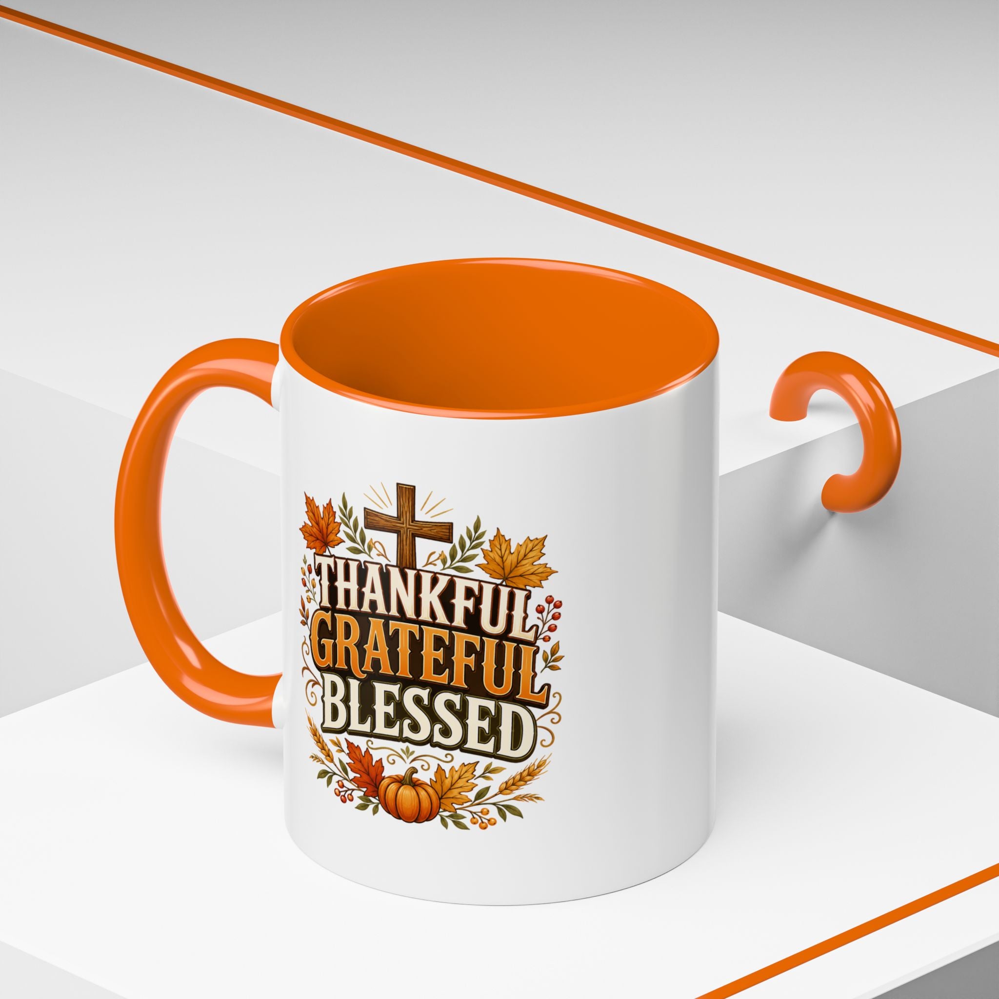 Thanksgiving Mug Thankful Grateful Blessed Coffee Mug