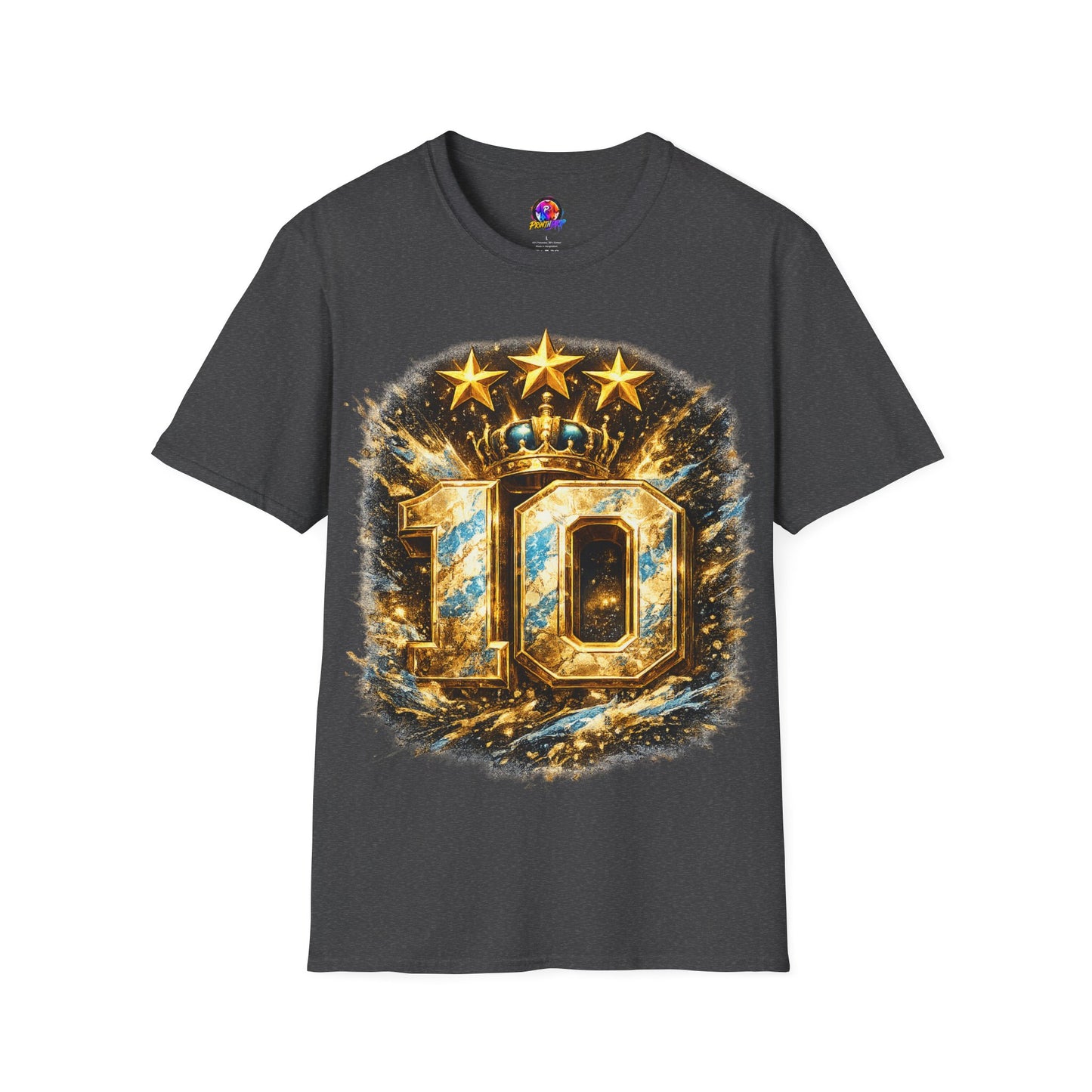 Argentina, MESSI #10 T-Shirt — Gold Crown '10' Victory Graphic Tee