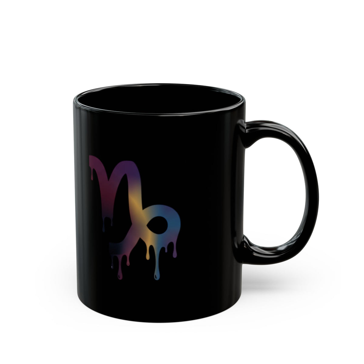 Capricorn  Dripping Rainbow  Mug — Zodiac Coffee Black  Cup