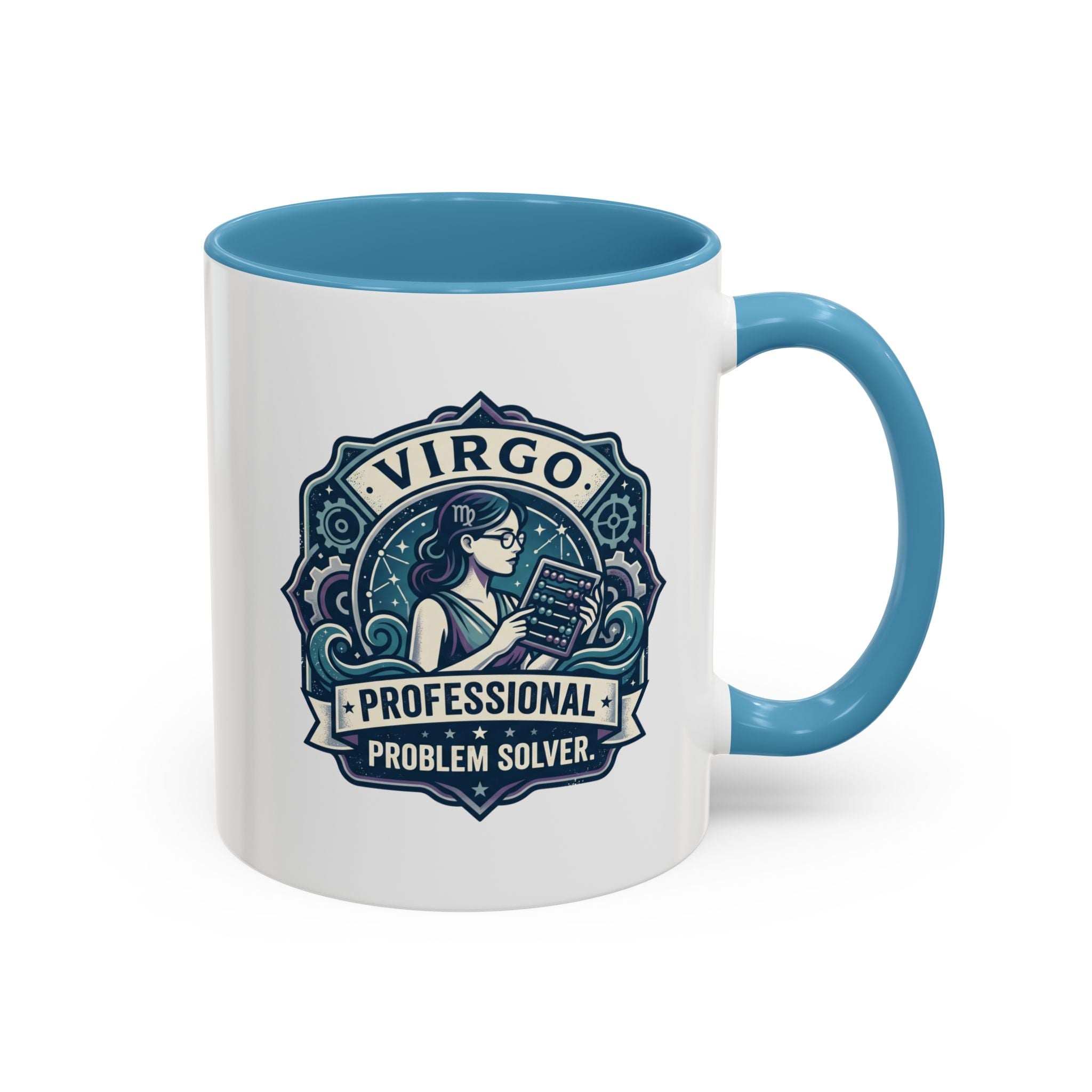 Virgo 'Professional Problem Solver' Accent Coffee Mug — Zodiac Astrology Gift
