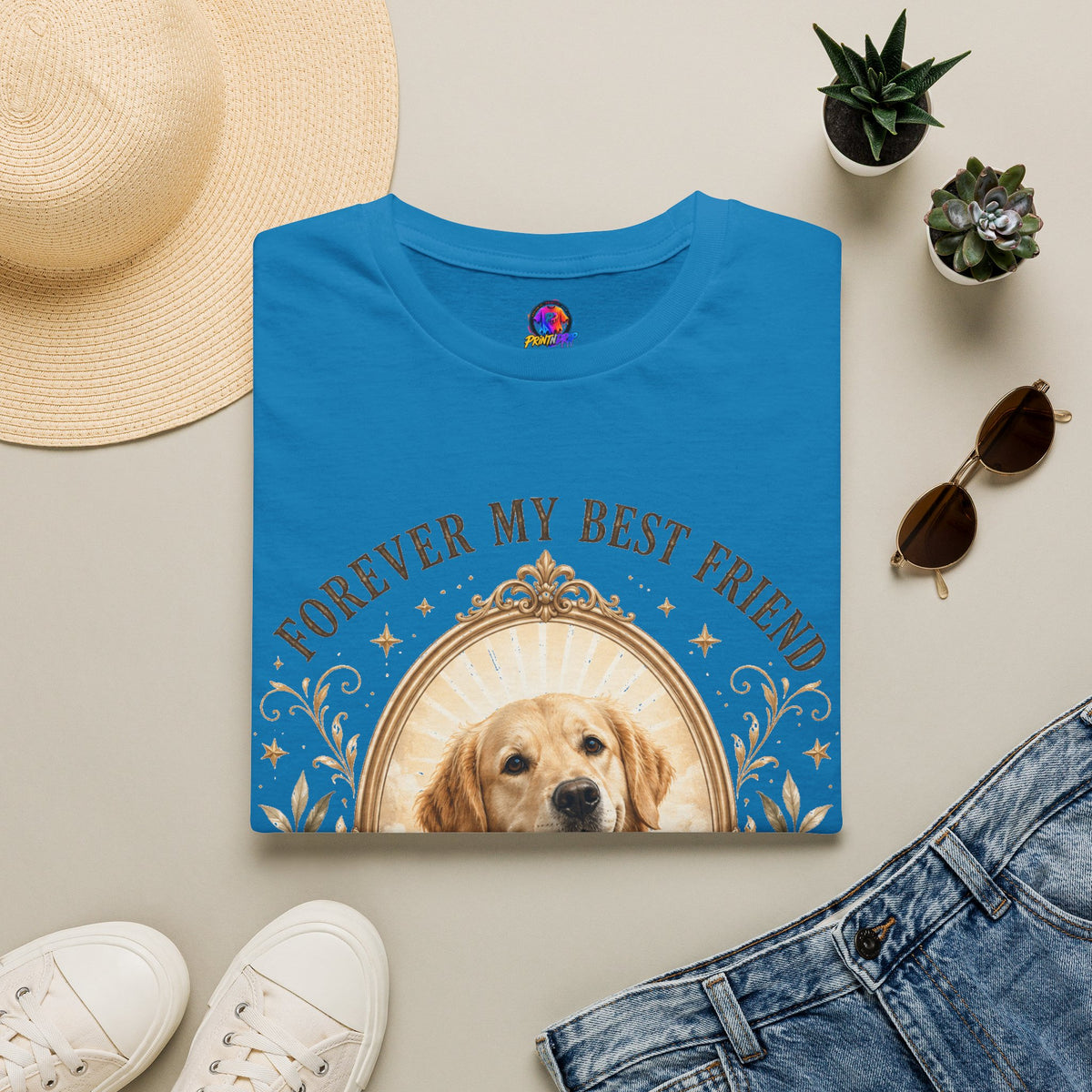 Dog Memorial T-Shirt — "Forever My Best Friend" Personalized Pet Tribute