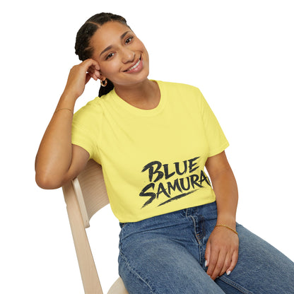 Japan Blue Samurai T-Shirt — Bold Brushstroke Graphic Tee