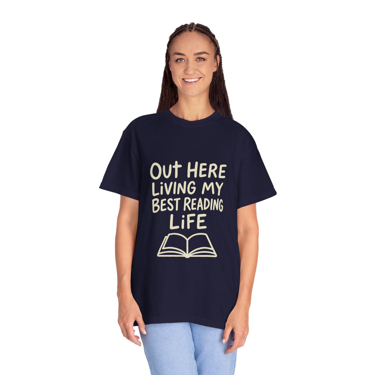 Reading Life T-Shirt — "Out Here Living My Best Reading Life" Book Lover Tee - Trending Now - October 2026