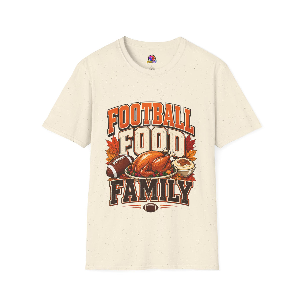 Thanksgiving T-Shirt Football Food Family T-Shirt — Thanksgiving Tailgate Tee for Fans