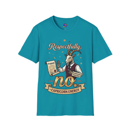 T-Shirt — "Respectfully, No" Capricorn Goat Proposal Funny Zodiac Tee