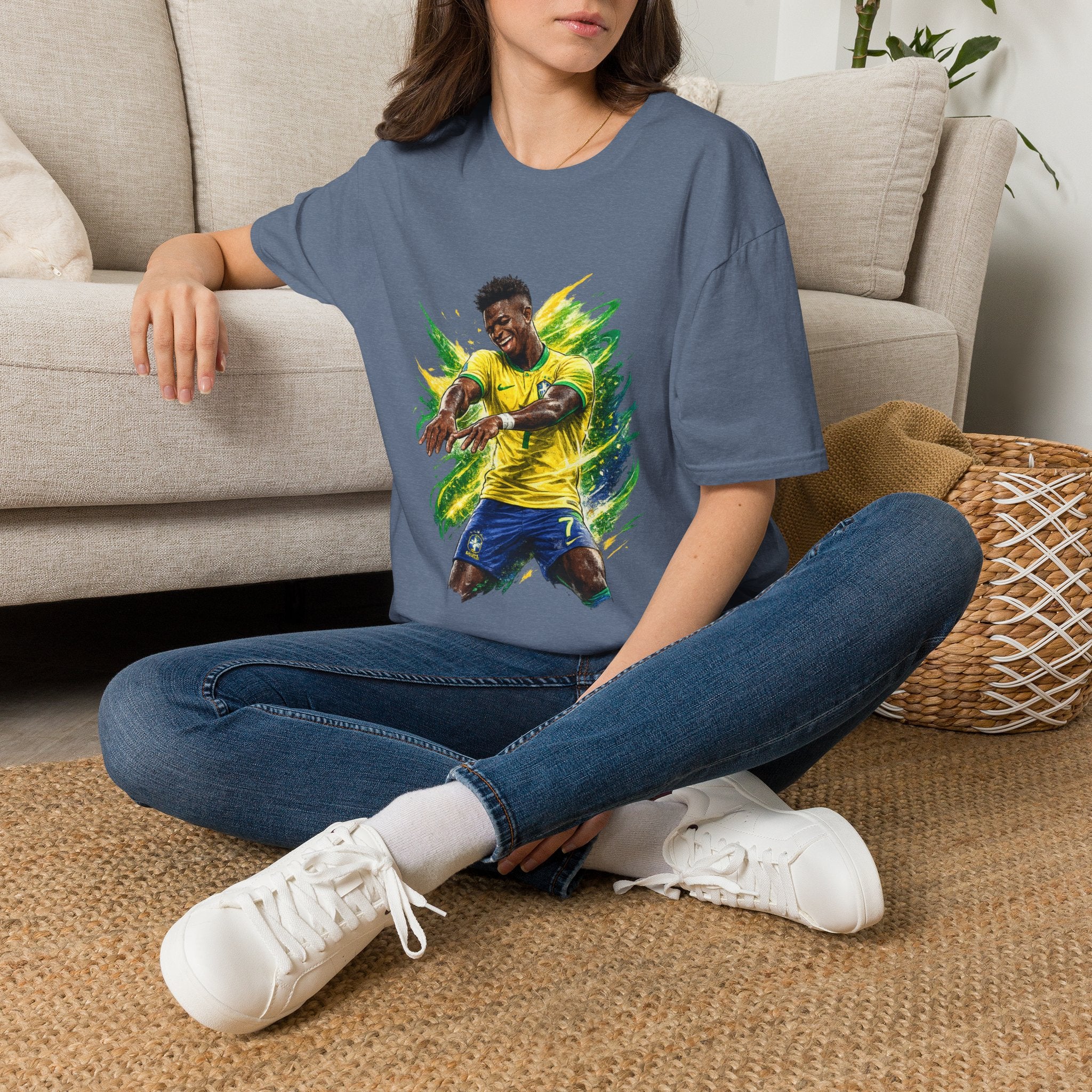 Brazil  Soccer Celebration T-Shirt — Brazilian Football Player Artwork