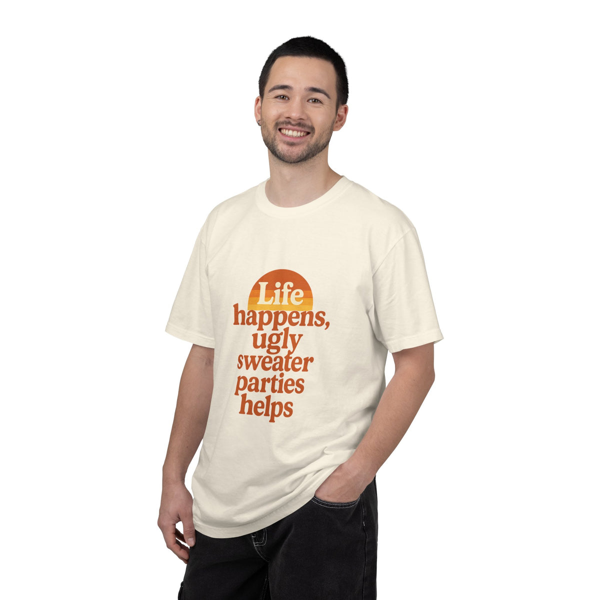 Life Happens Ugly Sweater Parties Helps T-Shirt - Trending Now - October 2026