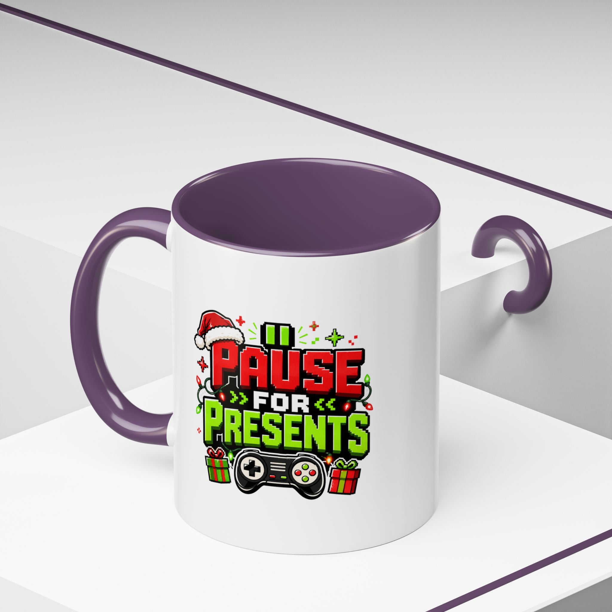 Modern Day Christmas Pause for Presents Christmas Gamer Coffee Mug