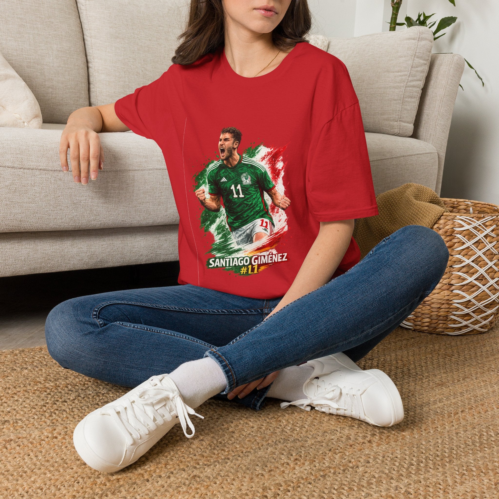 Mexico Soccer Jersey T-Shirt — Santiago Giménez Mexico #11 Fan Tee