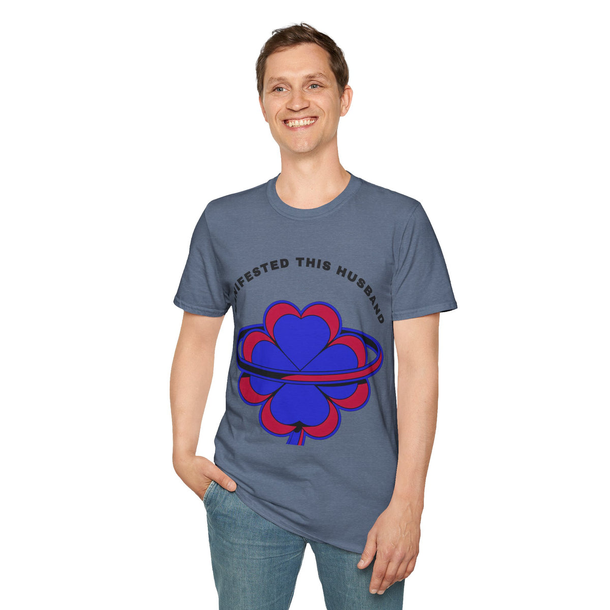 Manifested This Husband T-Shirt — Psychedelic Four-Leaf Clover Graphic Tee - Trending Now - September 2026