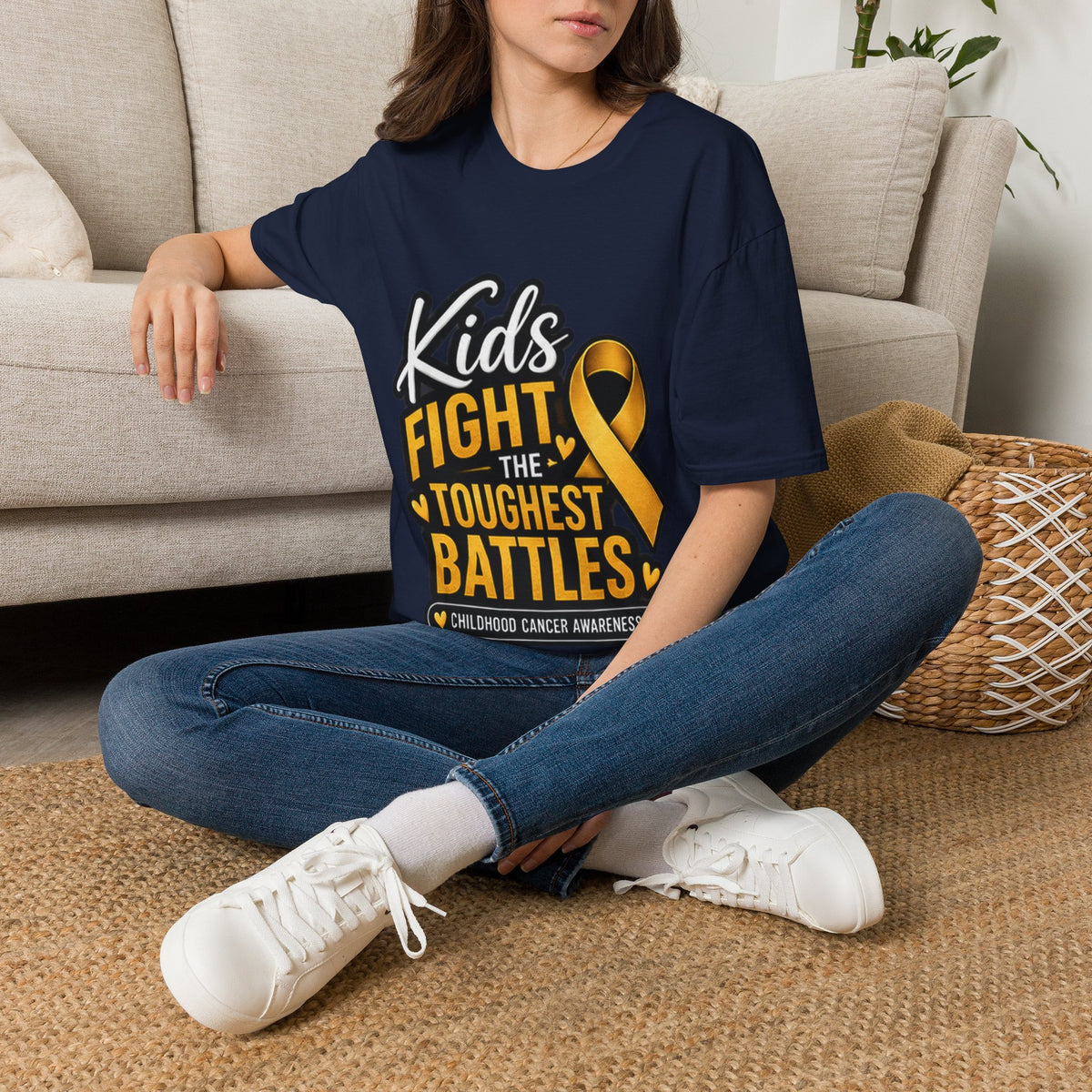 Kids Fight the Toughest Battles Childhood Cancer Awareness T-Shirt