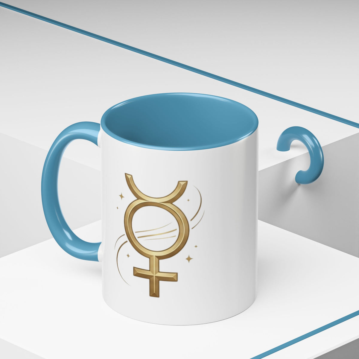 Virgo Zodiac Mercury Mug — Gold Zodiac Astrology Coffee Cup