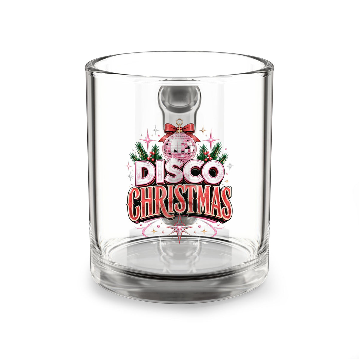 Christmas Glass Mug 10 oz Disco Christmas Glass Mug — 10oz Festive Holiday Drinkware