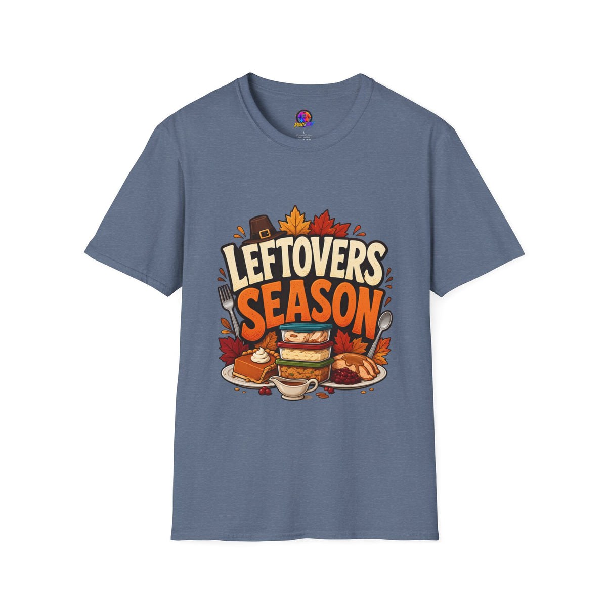Thanksgiving T-Shirt Leftovers Season T-Shirt — Funny Thanksgiving Turkey & Pie Graphic Tee