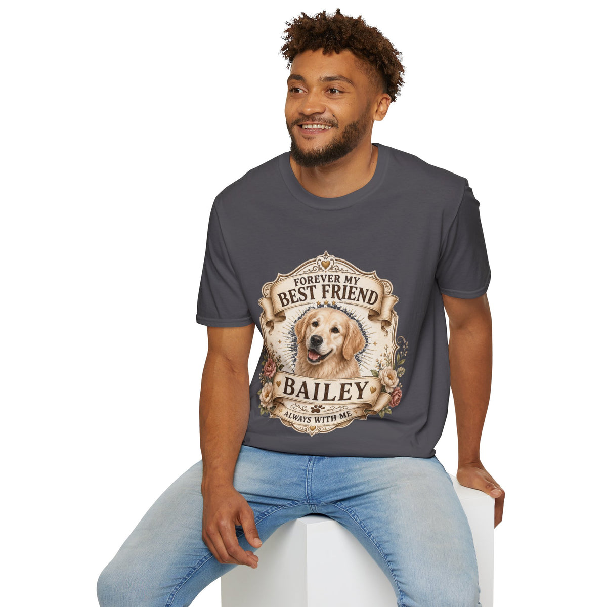 Forever My Best Friend Golden Retriever T-Shirt — Personalized Pet Memorial Tee