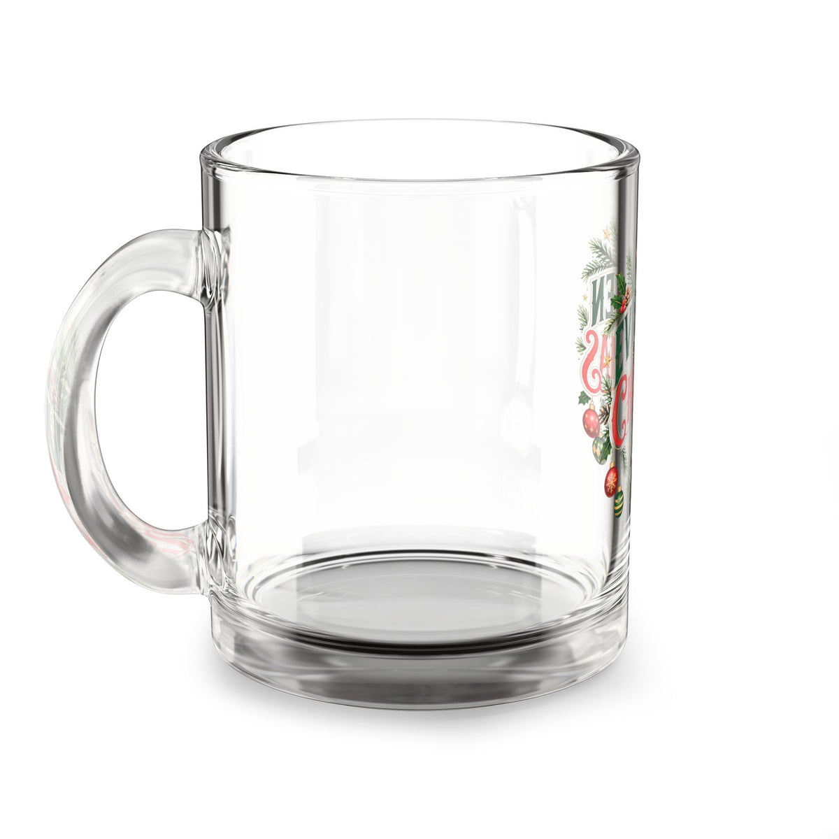 Christmas Glass Mug 10 oz Glass Mug — Evergreen Christmas Club 10oz Holiday Coffee Cup