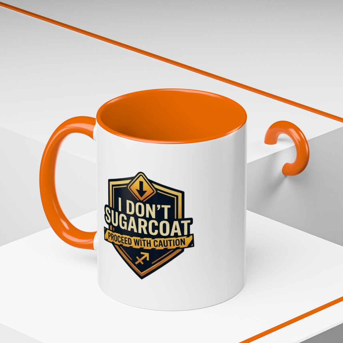 Sagittarius I Don't Sugarcoat Coffee Mug — Bold 'Proceed With Caution' Accent Mug