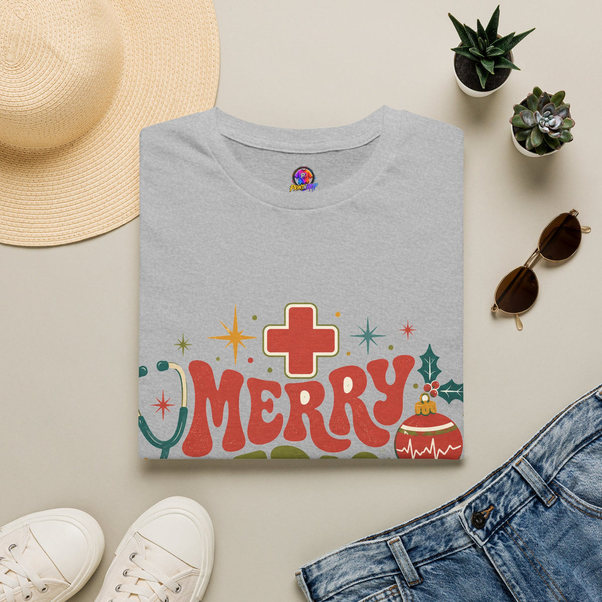Merry Medical Mood T-Shirt — Christmas Nurse & Healthcare Holiday Tee