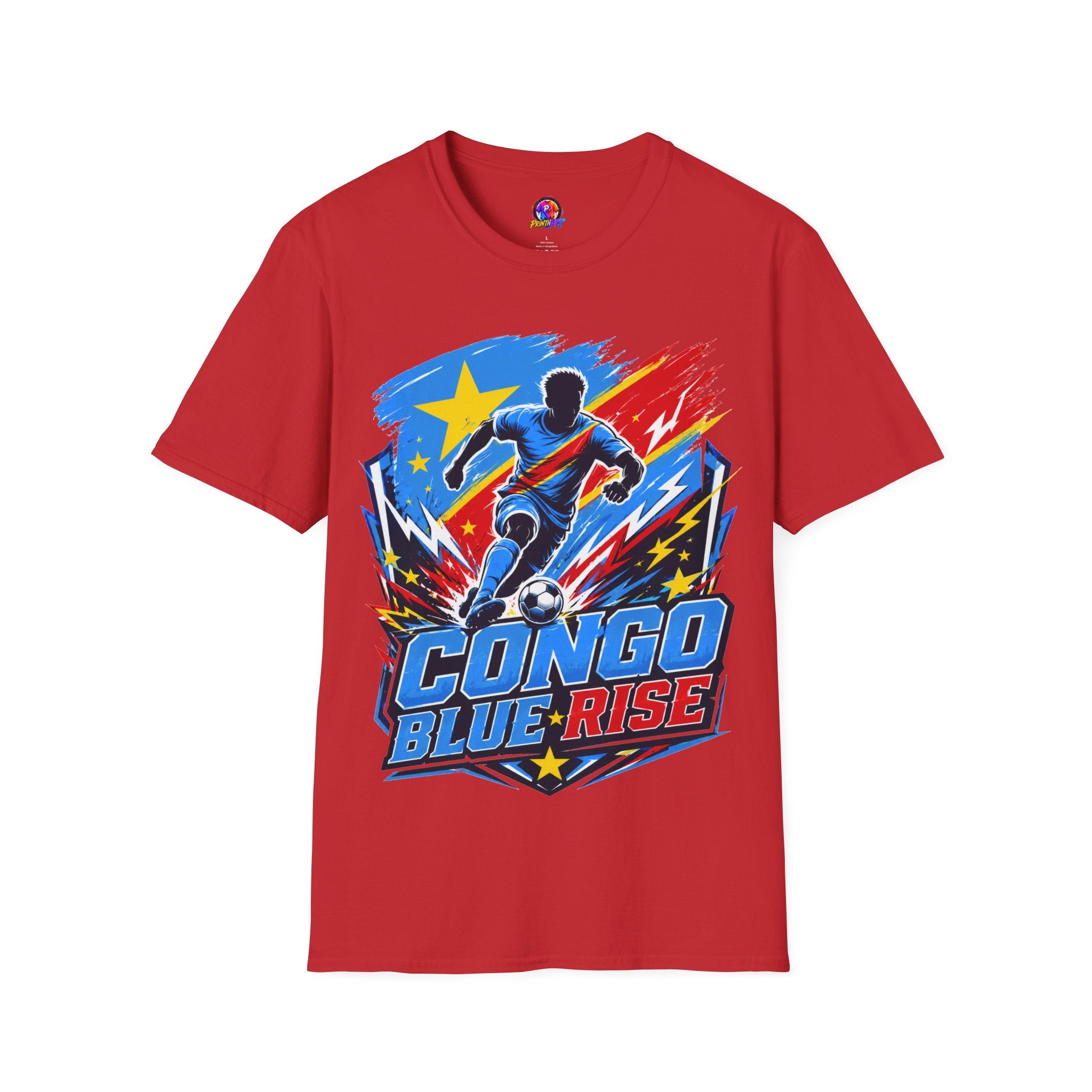 Congo Soccer T-Shirt — Congo Blue Rise Football Fan Tee