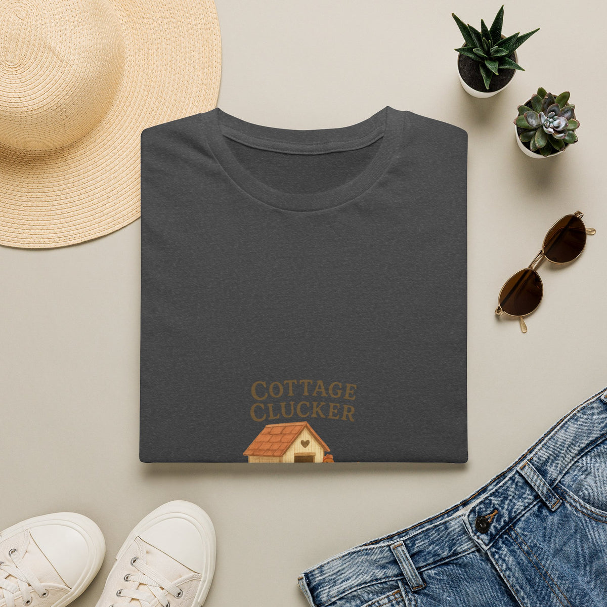 Cottage Clucker Cute Chicken Coop Tee - Farmhouse Aesthetic Graphic T-Shirt - Trending Now - September 2026