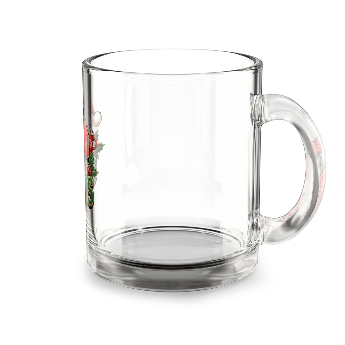 Christmas Glass Mug 10 oz Dad Claus 10oz Glass Mug — Christmas Santa Dad Coffee Cup, Holiday Gift for Fathers