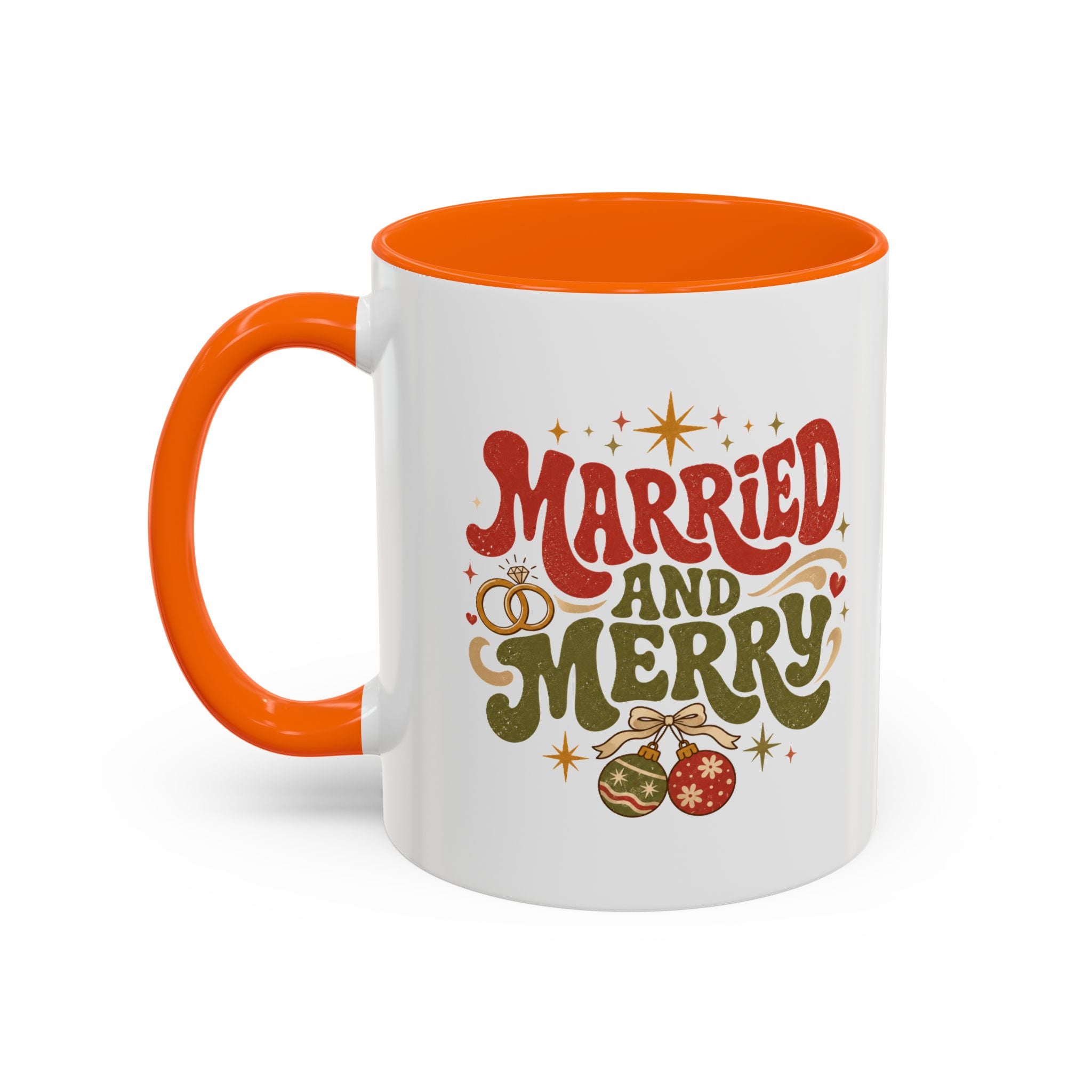Christmas Married and Merry Christmas Coffee Mug — Holiday Accent Mug