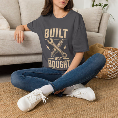 Built Not Bought T-Shirt — Vintage Mechanic DIY Garage Tee