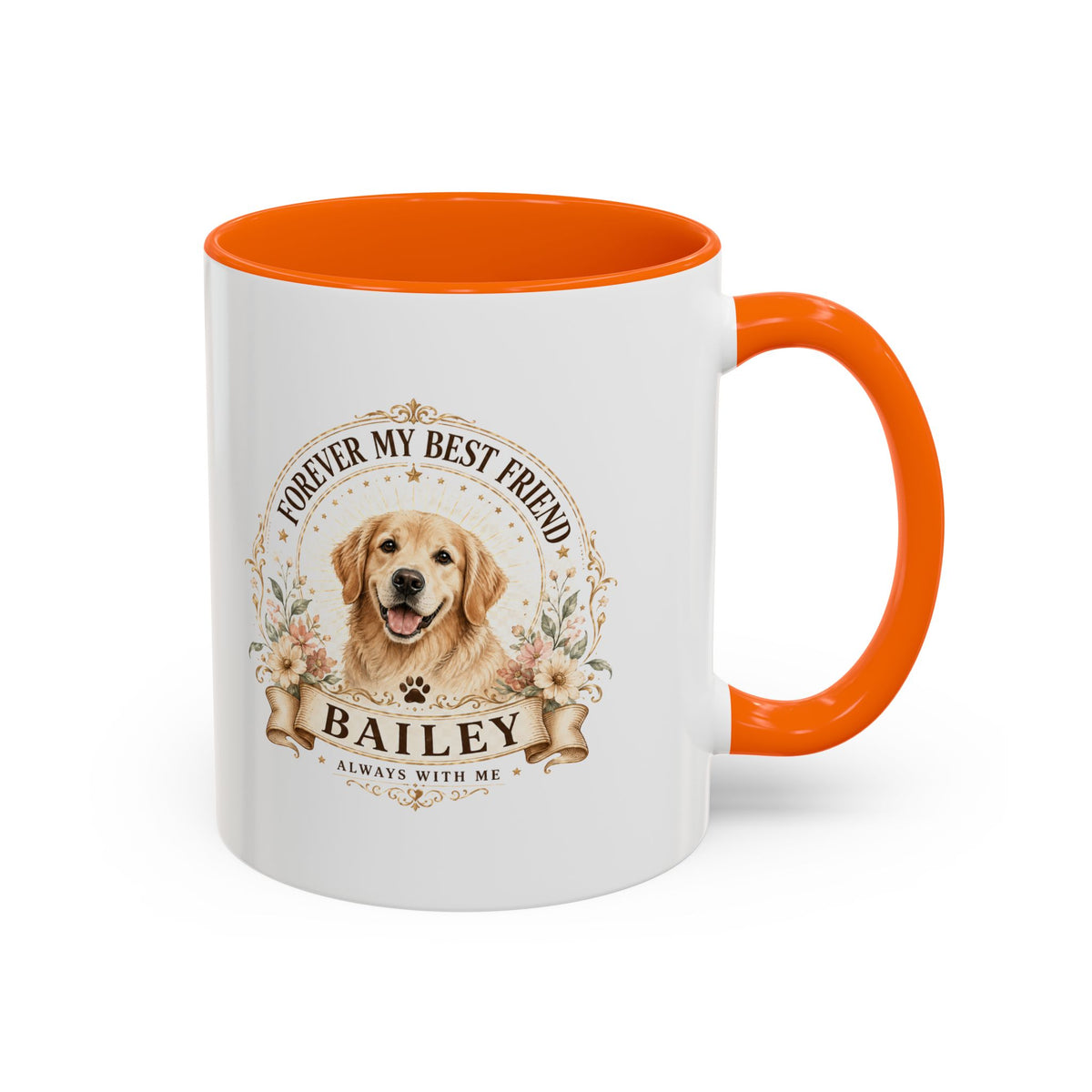 Milo Bailey Dog Dad Mom Golden Retriever Coffee Mug — “Forever My Best Friend” Personalized Dog Mug (Bailey)