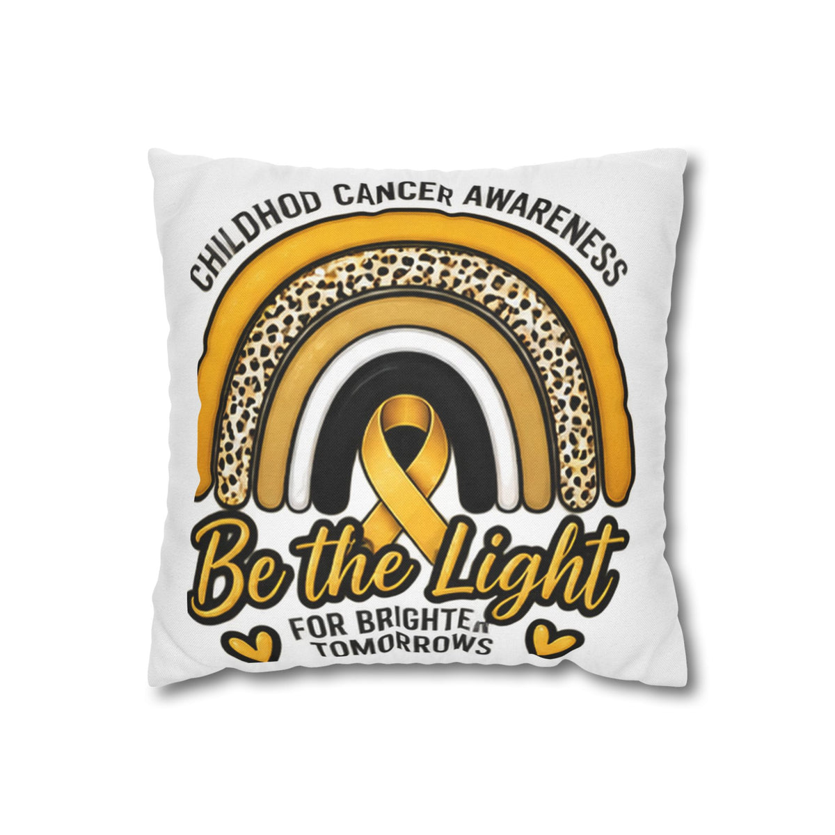 Childhood Cancer Awareness “Be the Light” Square Pillowcase