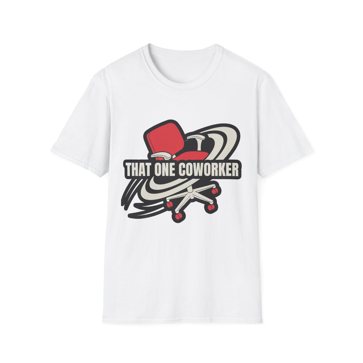 "That One Coworker" Graphic T-Shirt – Funny Office Chair Skateboard Tee - Trending Now - August 2026