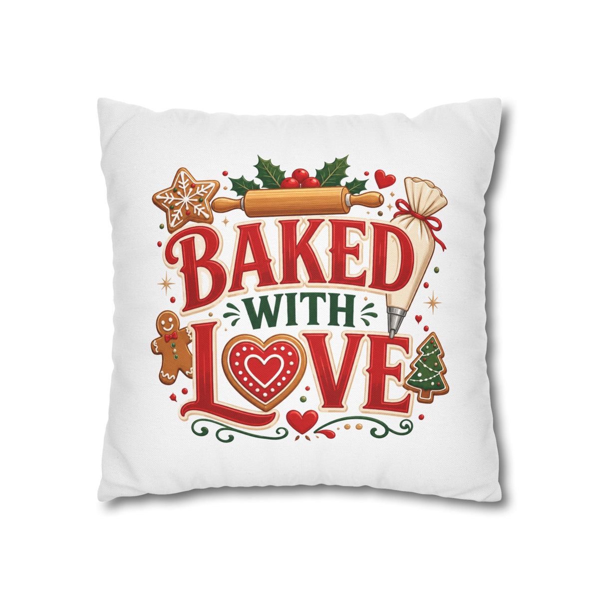Christmas Baked With Love Holiday Pillowcase - Christmas Baking Decor