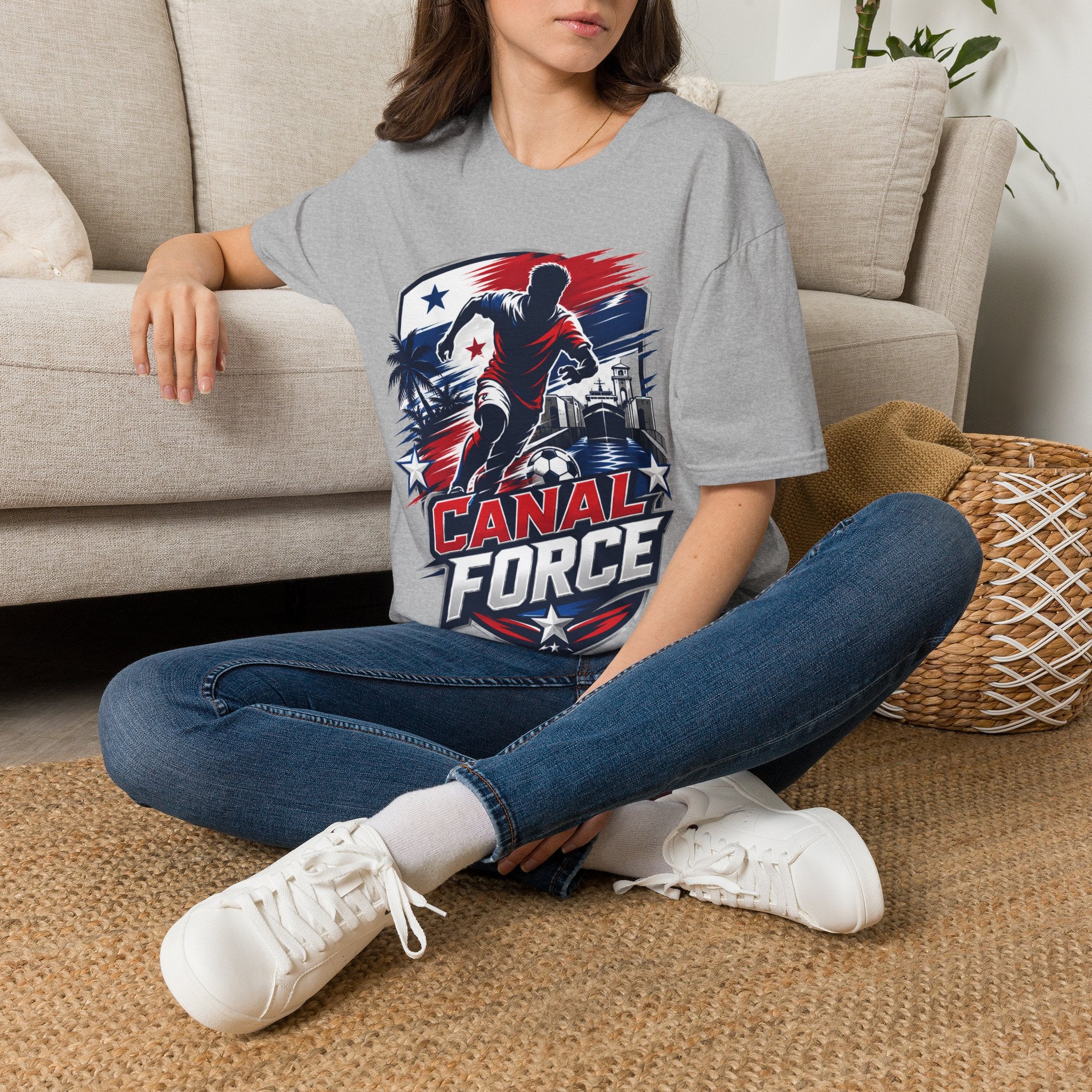 Canal Force Soccer T-Shirt - Patriotic Player Graphic Tee - Panama Shirt