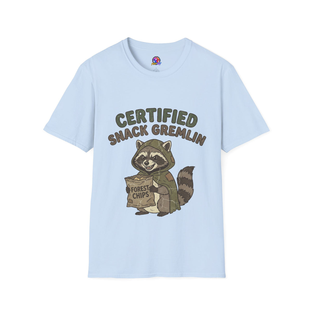 Certified Snack Gremlin T-Shirt — Funny Raccoon Snack Lover Tee