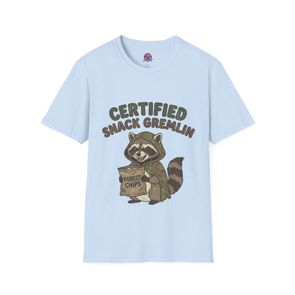 Certified Snack Gremlin T-Shirt — Funny Raccoon Snack Lover Tee
