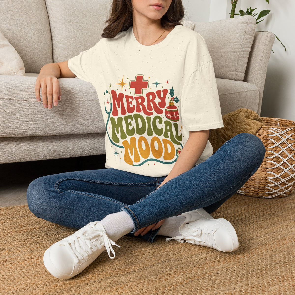 Merry Medical Mood T-Shirt — Christmas Nurse & Healthcare Holiday Tee