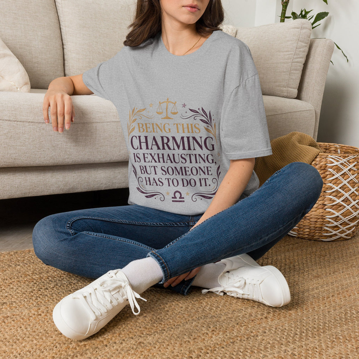 Being This Charming Libra T-Shirt – 'Being This Charming Is Exhausting' Zodiac Tee