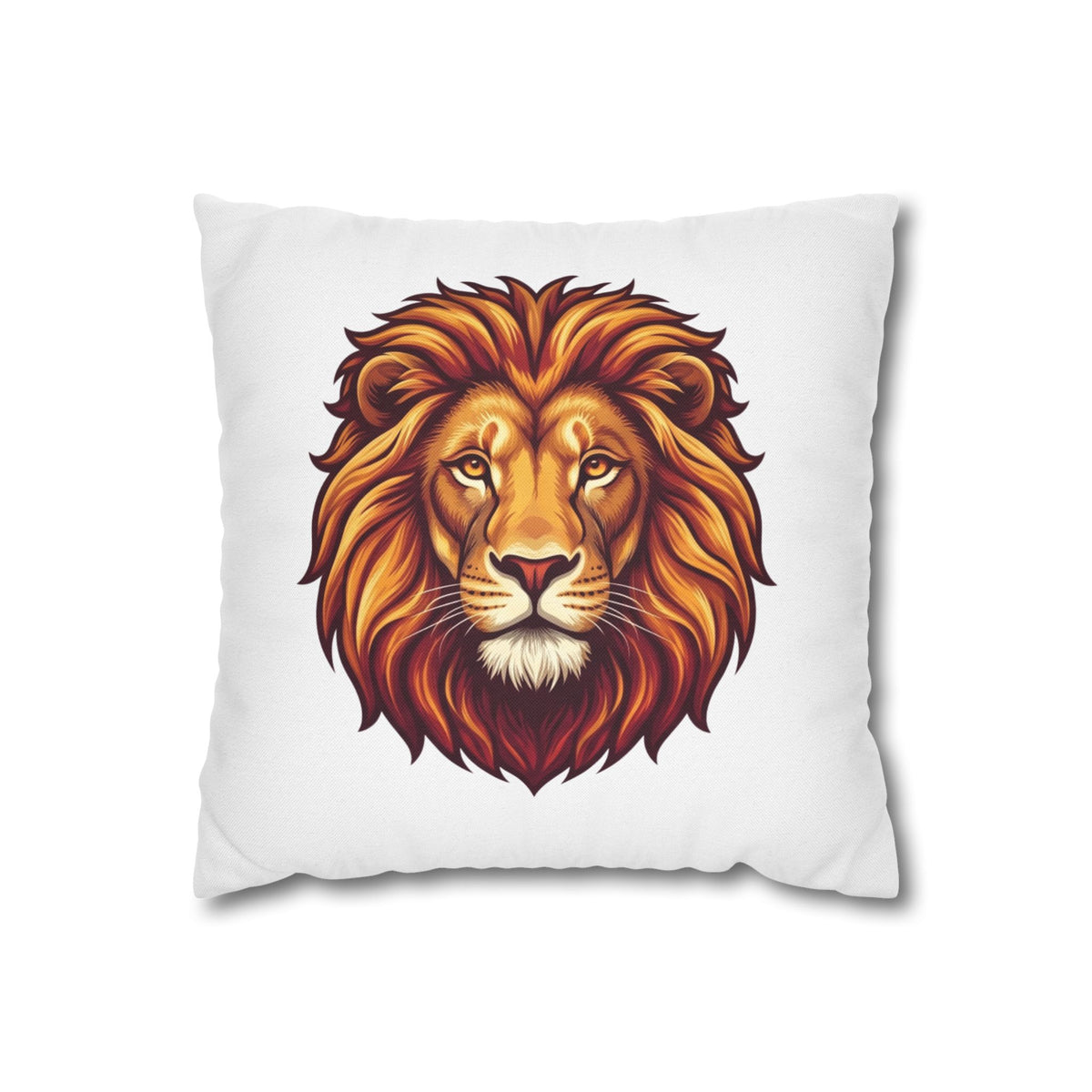 Leo Zodiac Spun Square Pillowcase Lion Face Decorative Pillowcase