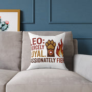 Leo Zodiac Fiercely Loyal Square Poly Canvas Pillow